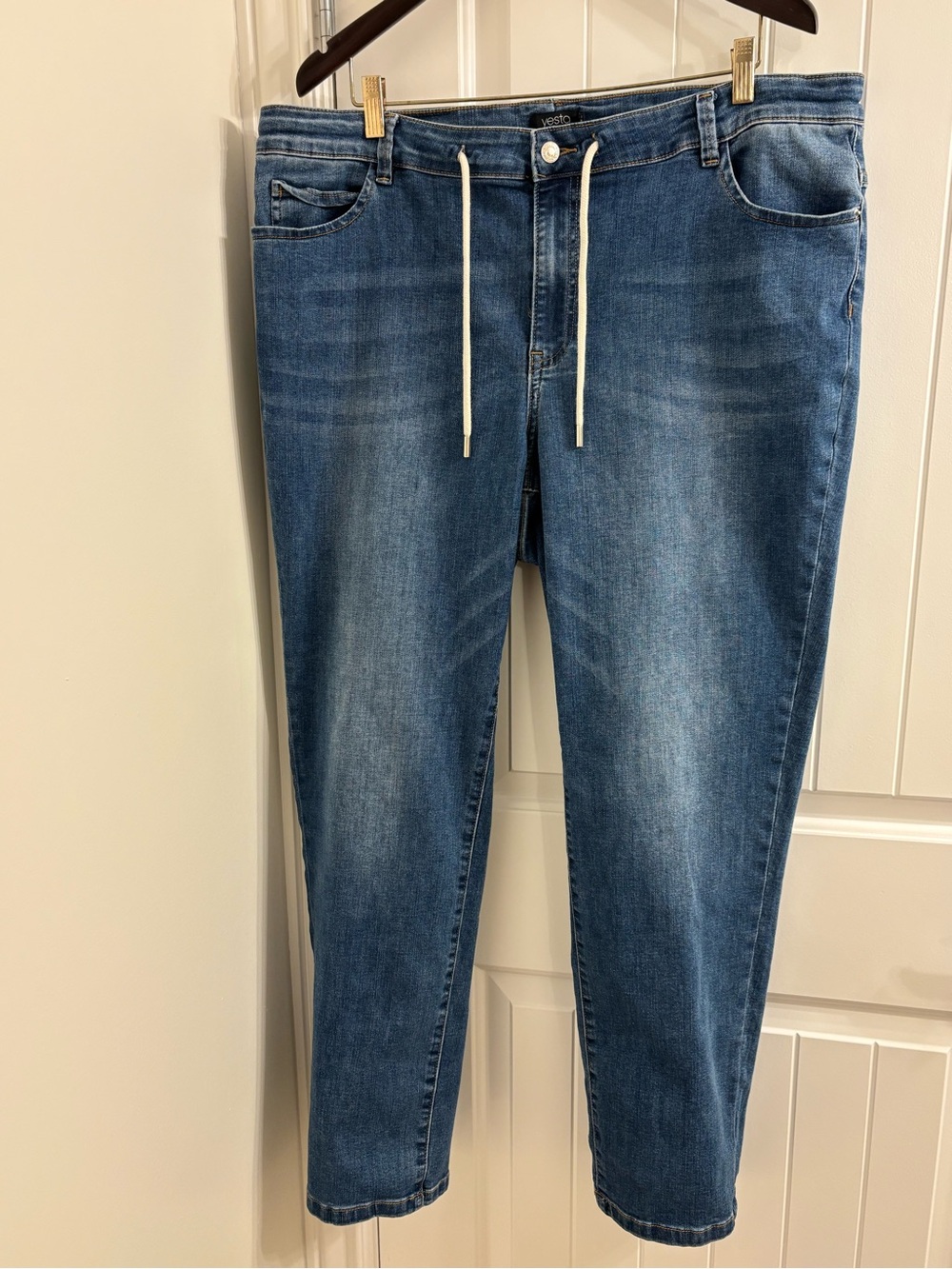 High Rise Drawstring Jeans